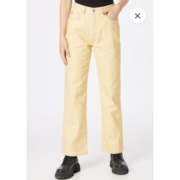 Ragged Priest Jeans Womens 26 Straight Leg Solar Geometric Abstract Festival S15 - Picture 2 of 11